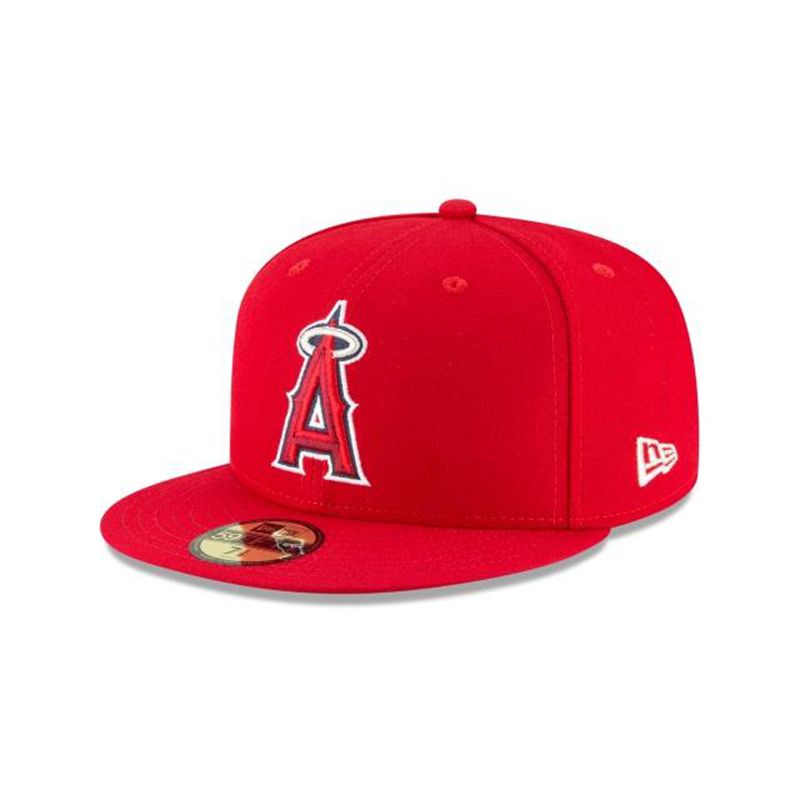 MLB Los Angeles Angels Authentic Collection 59Fifty Fitted (HLF9706) - Red New Era Caps